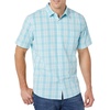 Amazon Essentials Men’s Slim-Fit Short-Sleeve Poplin Shirt(Light Blue White Plaid)