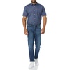 Amazon Essentials Men’s Slim-Fit Short-Sleeve Poplin Shirt(Navy  Tonal Floral Print)