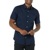 Amazon Essentials Men’s Slim-Fit Short-Sleeve Poplin Shirt(Navy)