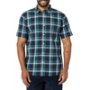 Amazon Essentials Men’s Slim-Fit Short-Sleeve Poplin Shirt(Navy Green Plaid)
