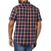 Amazon Essentials Men’s Slim-Fit Short-Sleeve Poplin Shirt(Navy Red Plaid)