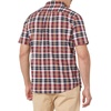 Amazon Essentials Men’s Slim-Fit Short-Sleeve Poplin Shirt(Navy Red White Plaid)