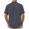 Amazon Essentials Men’s Slim-Fit Short-Sleeve Poplin Shirt(Navy Roses)
