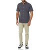 Amazon Essentials Men’s Slim-Fit Short-Sleeve Poplin Shirt(Navy Roses)