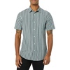 Amazon Essentials Men’s Slim-Fit Short-Sleeve Poplin Shirt(Navy Stripe)