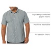 Amazon Essentials Men’s Slim-Fit Short-Sleeve Poplin Shirt(Navy Stripe)