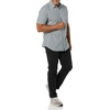 Amazon Essentials Men’s Slim-Fit Short-Sleeve Poplin Shirt(Navy Stripe)