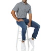 Amazon Essentials Men’s Slim-Fit Short-Sleeve Poplin Shirt(Navy White Gingham)