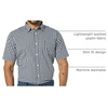 Amazon Essentials Men’s Slim-Fit Short-Sleeve Poplin Shirt(Navy White Gingham)