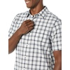 Amazon Essentials Men’s Slim-Fit Short-Sleeve Poplin Shirt(Navy White Plaid)