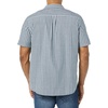 Amazon Essentials Men’s Slim-Fit Short-Sleeve Poplin Shirt(Navy White Stripe)