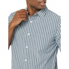 Amazon Essentials Men’s Slim-Fit Short-Sleeve Poplin Shirt(Navy White Stripe)