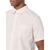 Amazon Essentials Men’s Slim-Fit Short-Sleeve Poplin Shirt(Pink Double Stripe)