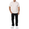 Amazon Essentials Men’s Slim-Fit Short-Sleeve Poplin Shirt(Pink Double Stripe)