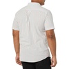 Amazon Essentials Men’s Slim-Fit Short-Sleeve Poplin Shirt(Pink Teal Blue Stripe)