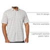 Amazon Essentials Men’s Slim-Fit Short-Sleeve Poplin Shirt(Pink White Buffalo Plaid)
