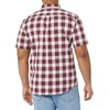 Amazon Essentials Men’s Slim-Fit Short-Sleeve Poplin Shirt(Red Checked)