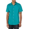 Amazon Essentials Men’s Slim-Fit Short-Sleeve Poplin Shirt(Teal)