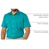 Amazon Essentials Men’s Slim-Fit Short-Sleeve Poplin Shirt(Teal)