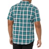 Amazon Essentials Men’s Slim-Fit Short-Sleeve Poplin Shirt(Teal Blue White Plaid)