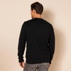 Amazon Essentials Men’s V-Neck Cotton Knitted Cardigan Sweater, Ribbed(Black)