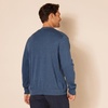 Amazon Essentials Men’s V-Neck Cotton Knitted Cardigan Sweater, Ribbed(Blue Heather)