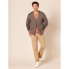 Amazon Essentials Men’s V-Neck Cotton Knitted Cardigan Sweater, Ribbed(Brown Heather)