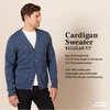 Amazon Essentials Men’s V-Neck Cotton Knitted Cardigan Sweater, Ribbed(Brown Heather)