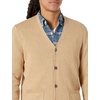 Amazon Essentials Men’s V-Neck Cotton Knitted Cardigan Sweater, Ribbed(Camel Heather)