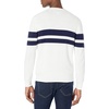 Amazon Essentials Men’s V-Neck Cotton Knitted Cardigan Sweater, Ribbed(Navy White Rugby Stripe)