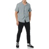 Amazon Essentials Men’s Vacation Cotton Button-Down Short Sleeve Resort Shirt(Blue Stripe)