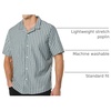 Amazon Essentials Men’s Vacation Cotton Button-Down Short Sleeve Resort Shirt(Blue Stripe)