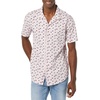 Amazon Essentials Men’s Vacation Cotton Button-Down Short Sleeve Resort Shirt(Lavender Palm Leaf Print)