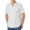 Amazon Essentials Men’s Vacation Cotton Button-Down Short Sleeve Resort Shirt(Light Blue Bird Print)