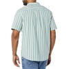 Amazon Essentials Men’s Vacation Cotton Button-Down Short Sleeve Resort Shirt(Light Blue Stripe)