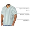 Amazon Essentials Men’s Vacation Cotton Button-Down Short Sleeve Resort Shirt(Light Blue Stripe)