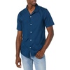 Amazon Essentials Men’s Vacation Cotton Button-Down Short Sleeve Resort Shirt(Navy)