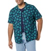 Amazon Essentials Men’s Vacation Cotton Button-Down Short Sleeve Resort Shirt(Navy Palm Leaf)