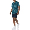 Amazon Essentials Men’s Vacation Cotton Button-Down Short Sleeve Resort Shirt(Navy Palm Leaf)