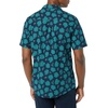 Amazon Essentials Men’s Vacation Cotton Button-Down Short Sleeve Resort Shirt(Navy Palm Leaf)