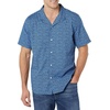 Amazon Essentials Men’s Vacation Cotton Button-Down Short Sleeve Resort Shirt(Navy Palm Leaf Print)