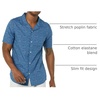 Amazon Essentials Men’s Vacation Cotton Button-Down Short Sleeve Resort Shirt(Navy Palm Leaf Print)