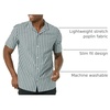 Amazon Essentials Men’s Vacation Cotton Button-Down Short Sleeve Resort Shirt(Navy Stripe)