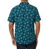 Amazon Essentials Men’s Vacation Cotton Button-Down Short Sleeve Resort Shirt(Navy Teal Green Palm Leaf Print)