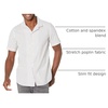 Amazon Essentials Men’s Vacation Cotton Button-Down Short Sleeve Resort Shirt(Pink Teal Blue Vertical Stripe)
