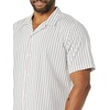 Amazon Essentials Men’s Vacation Cotton Button-Down Short Sleeve Resort Shirt(Pink Teal Blue Vertical Stripe)