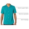 Amazon Essentials Men’s Vacation Cotton Button-Down Short Sleeve Resort Shirt(Teal Blue)