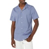 Amazon Essentials Men’s Vacation Cotton Button-Down Short Sleeve Resort Shirt(Washed Blue)