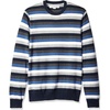 Amazon Essentials Men’s Cable Knit Long-Sleeve Crewneck Sweater, 100% Cotton, Big & Tall Options Available(Blue/Multi Stripe)