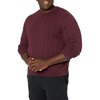 Amazon Essentials Men’s Crewneck Cable Cotton Pullover Sweater(Burgundy)